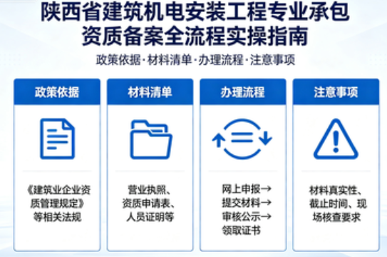 2026 最新陕西省建筑机电安装工程专业承包资质备案全流程实操指南｜陕建发〔2024〕1058 号 + 西安市新规适配